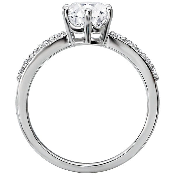 14K White Gold Classic Semi-Mount Romance Collection Wedding Ring.