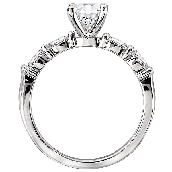 14K White Gold Classic Semi-Mount Romance Collection Wedding Ring.