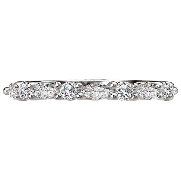 14K White Gold Romance Collection Wedding Band.