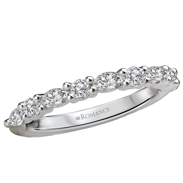 14K White Gold Romance Collection Wedding Band.