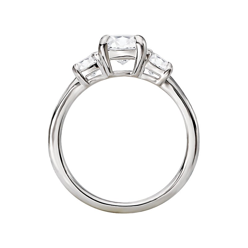 3-Stone Semi-Mount 14K White Gold Romance Collection Wedding Ring.