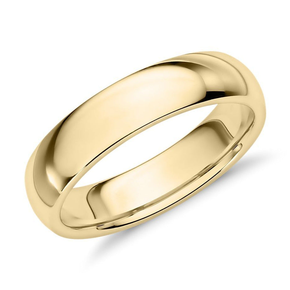 Men's Comfort Fit 14k Yellow Gold (4mm) Wedding Band.