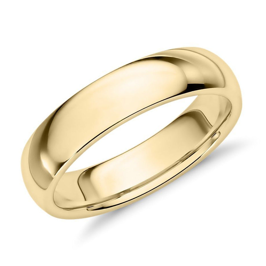 Men's Comfort Fit 14k Yellow Gold (5mm) Band.