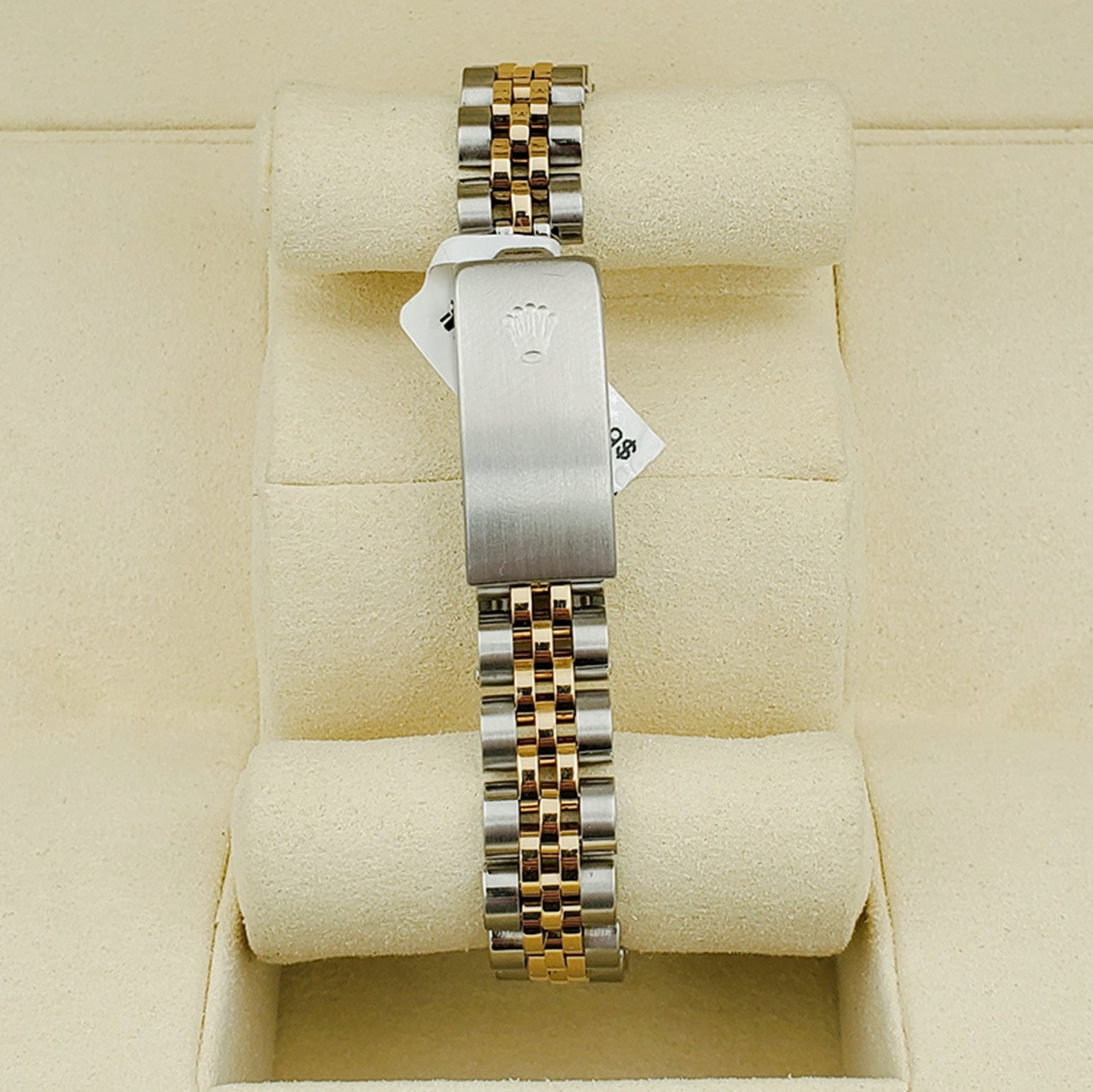 Ladies Rolex 26mm DateJust Two Tone 18K Yellow Gold / Stainless Steel Watch with Tapestry Dial and Fluted Bezel. (Pre-Owned)