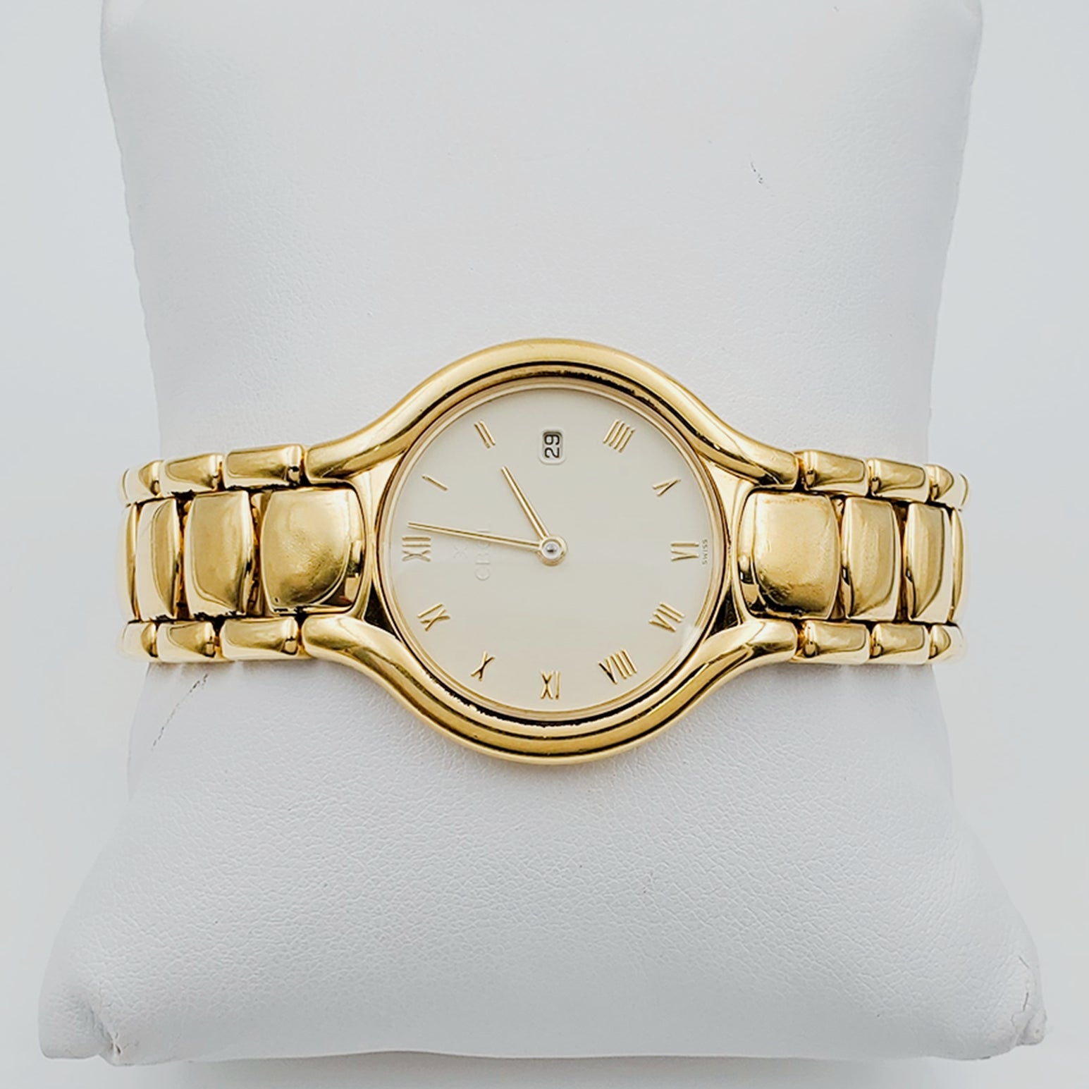 Unisex Ebel 31mm Beluga 18K Solid Yellow Gold Watch with Cream Dial and Roman Numeral. (Pre-Owned)