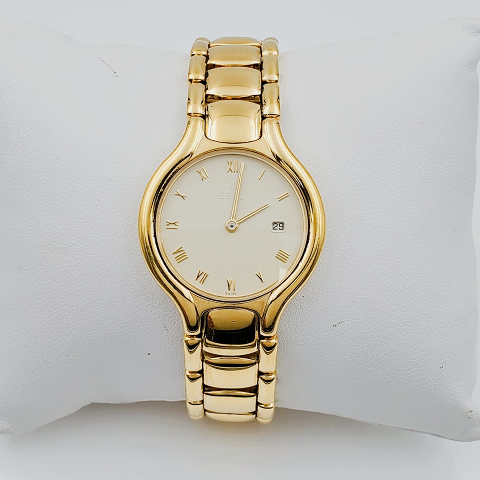 Unisex Ebel 31mm Beluga 18K Solid Yellow Gold Watch with Cream Dial and Roman Numeral. (Pre-Owned)