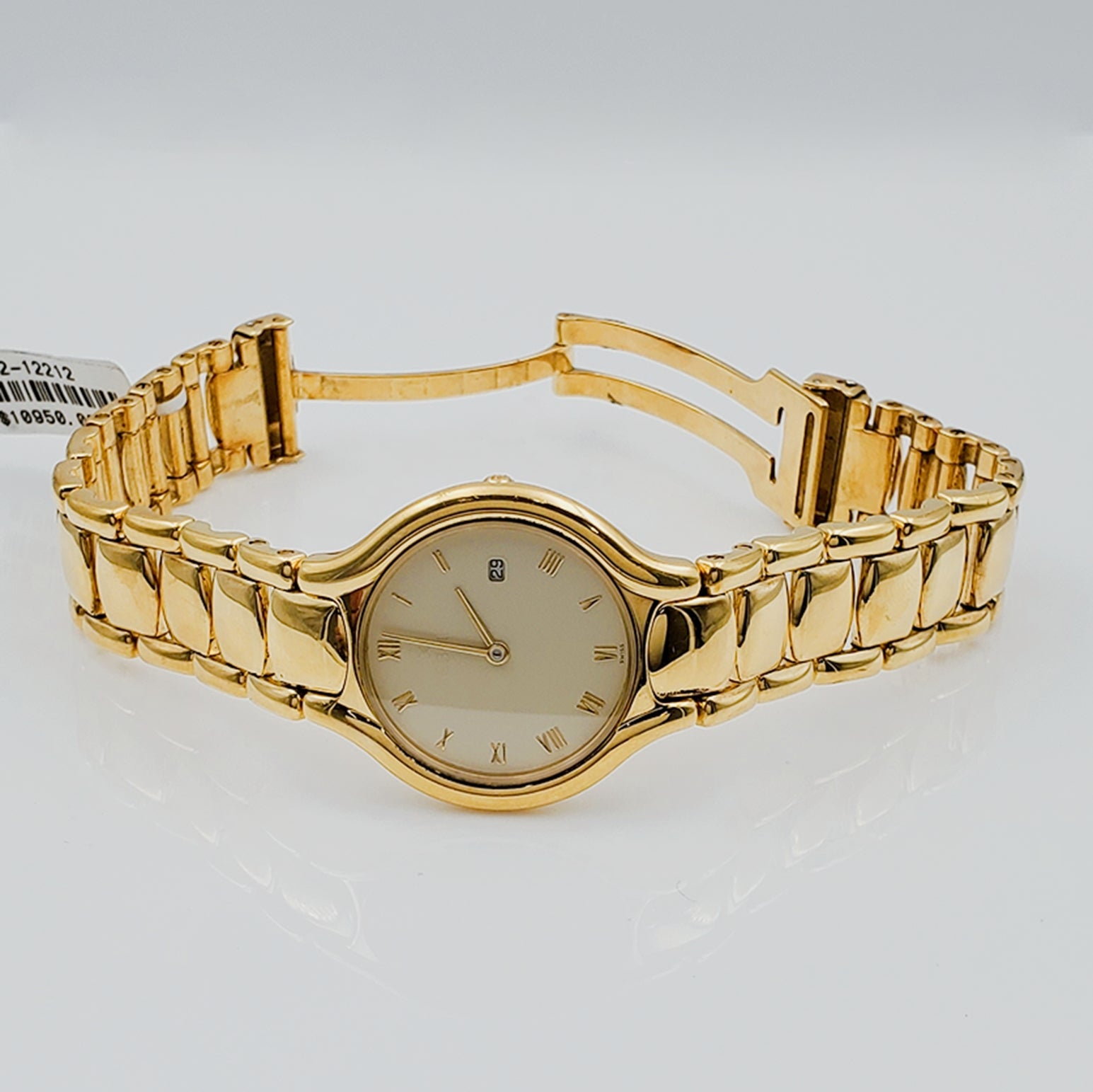 Unisex Ebel 31mm Beluga 18K Solid Yellow Gold Watch with Cream Dial and Roman Numeral. (Pre-Owned)