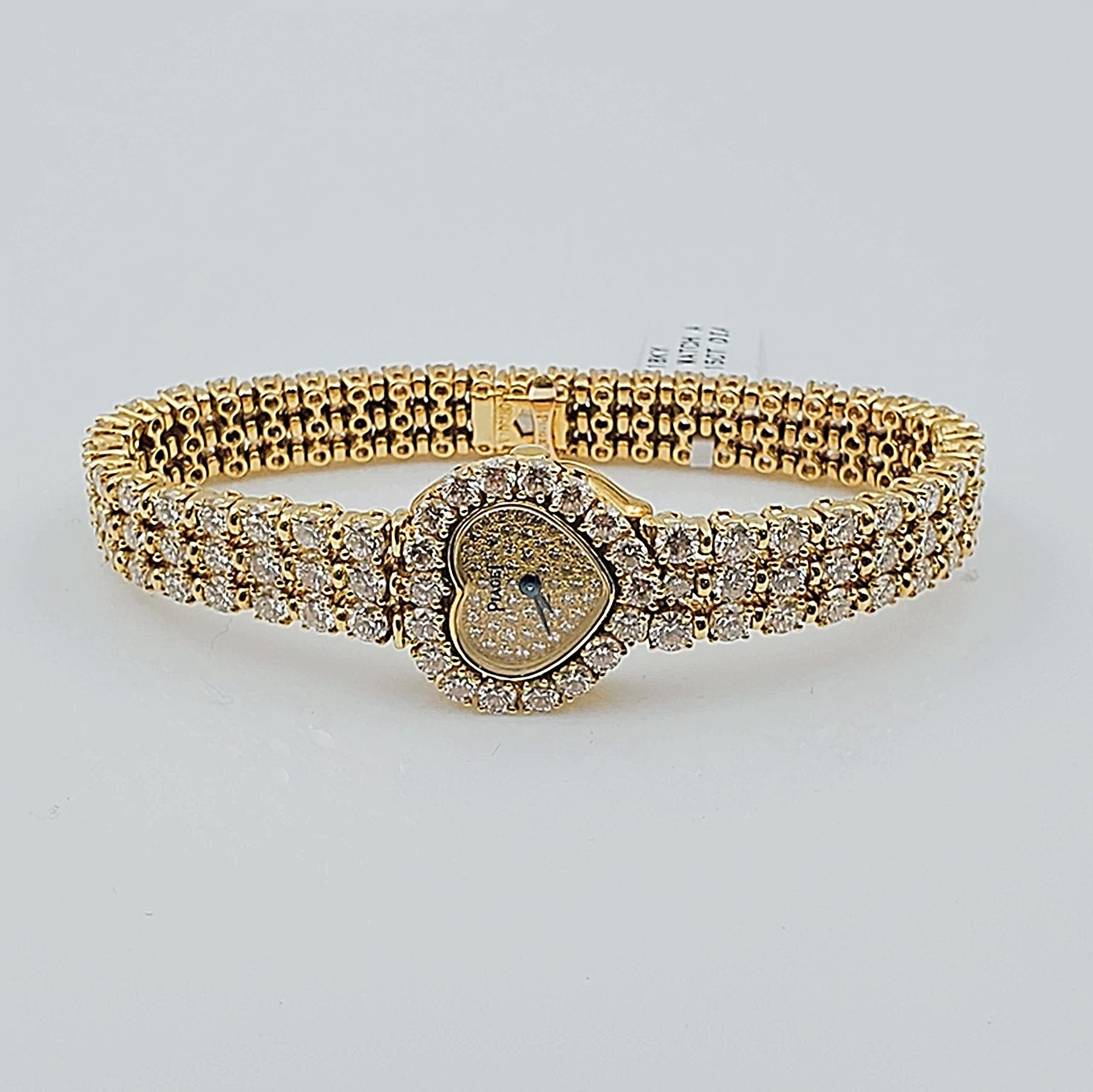 Ladies Piaget Solid 18K Yellow Gold All Diamond 15CT VS1 F Color Bracelet Band Watch with Diamond Dial and Diamond Bezel. (Pre-Owned)