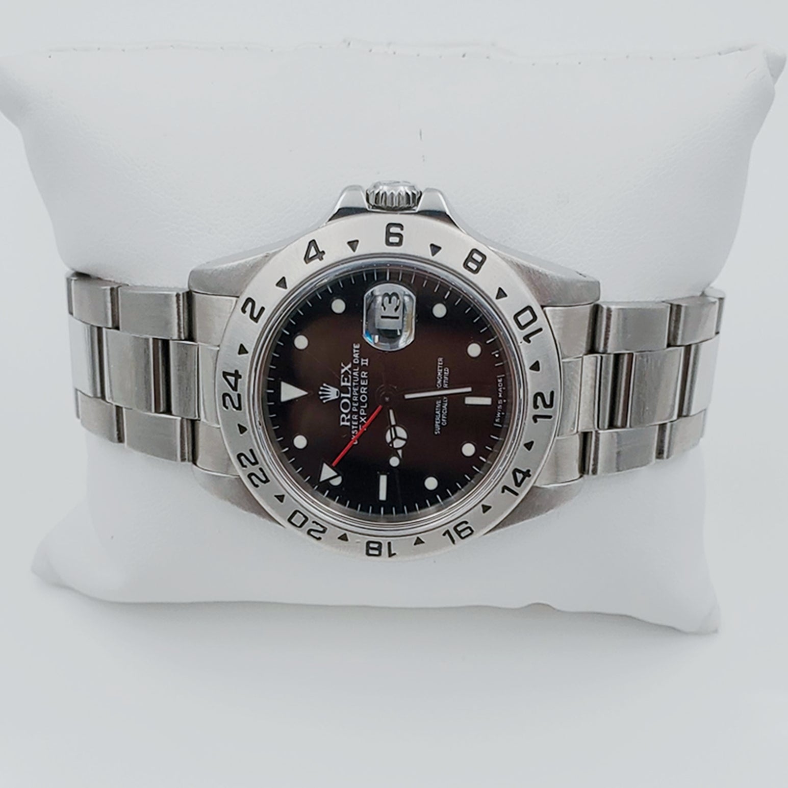 *Men's Rolex 40mm Explorer II Stainless Steel Watch with Oyster Band and Black Dial. (Pre-Owned)