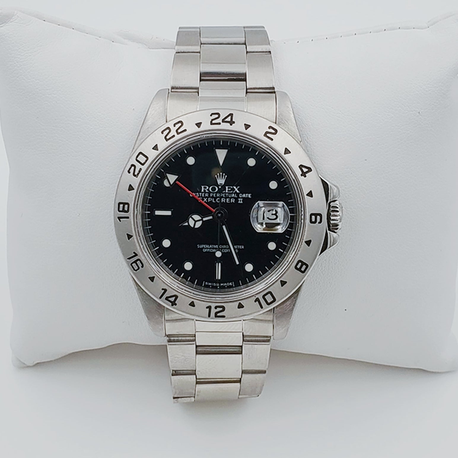 *Men's Rolex 40mm Explorer II Stainless Steel Watch with Oyster Band and Black Dial. (Pre-Owned)