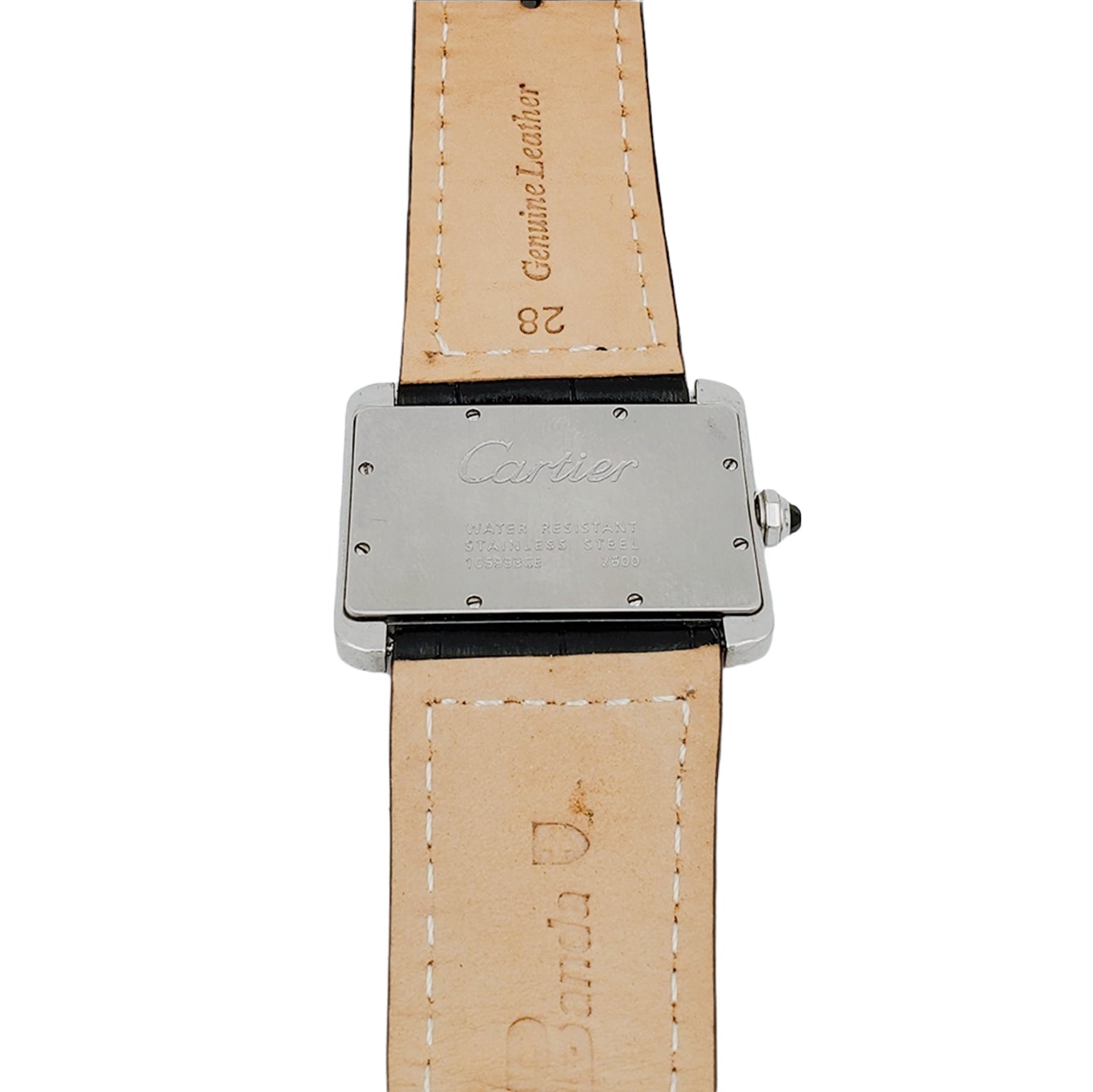 Ladies Cartier Divan Stainless Steel Watch with Leather Band and Diamond Bezel. (Pre-Owned WA301770)