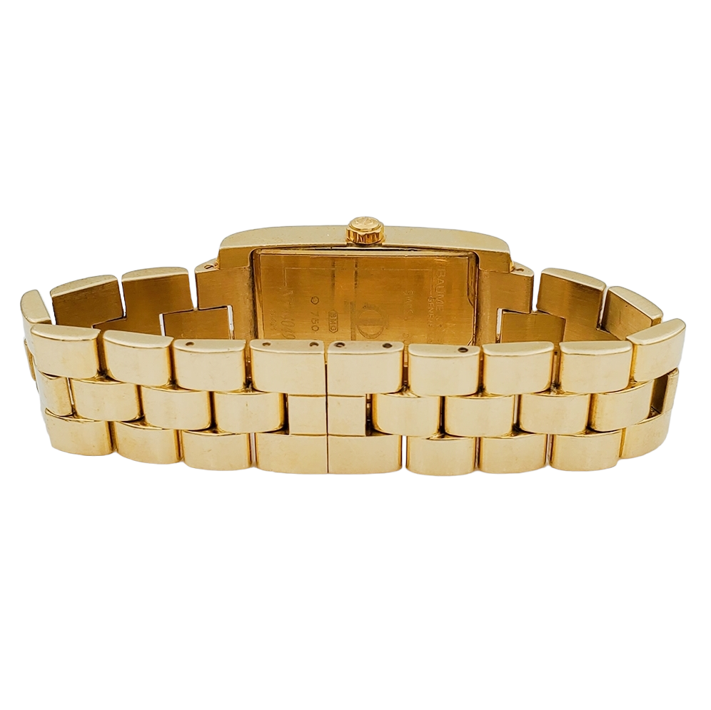 Ladies Baume & Mercier Hampton Solid 18K Yellow Gold Watch with Mother of Pearl Diamond Dial. (Pre-Owned)