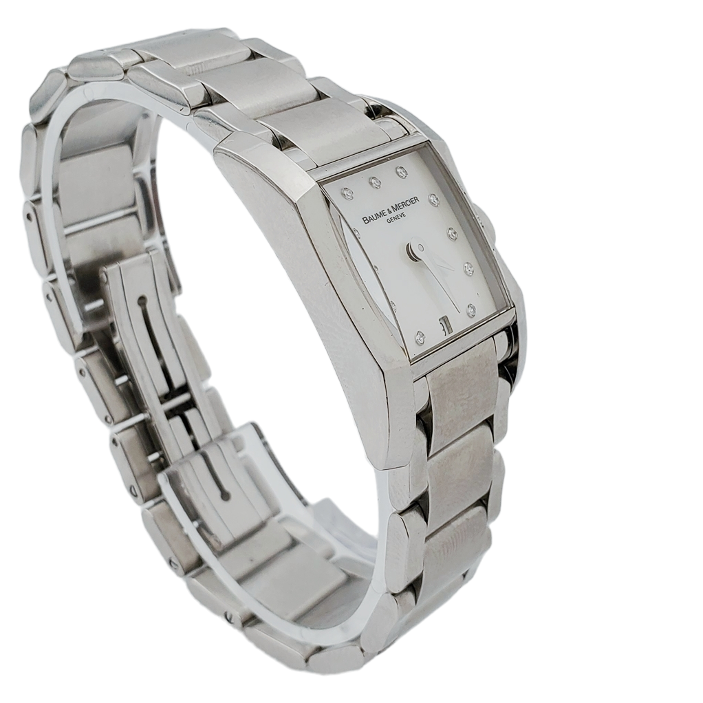 Ladies Baume & Mercier Hampton Stainless Steel Watch with Diamond Mother of Pearl Diamond Dial. (Pre-Owned)