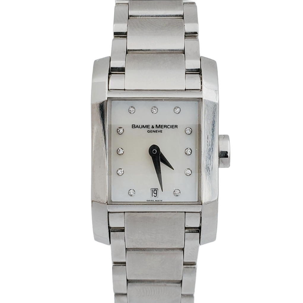 Ladies Baume & Mercier Hampton Stainless Steel Watch with Diamond Mother of Pearl Diamond Dial. (Pre-Owned)