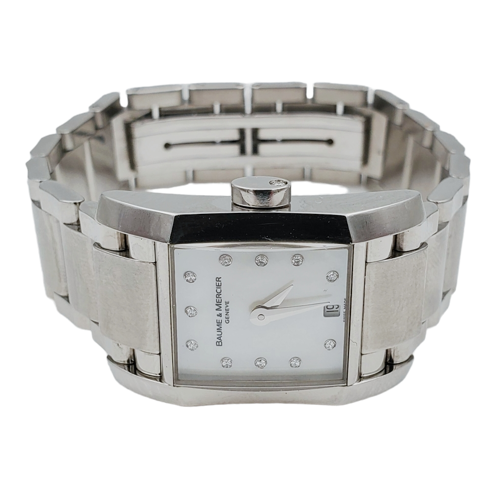 Ladies Baume & Mercier Hampton Stainless Steel Watch with Diamond Mother of Pearl Diamond Dial. (Pre-Owned)