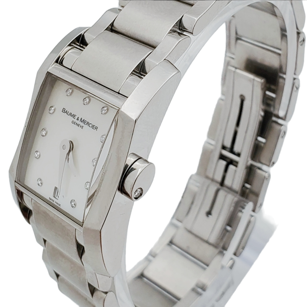 Ladies Baume & Mercier Hampton Stainless Steel Watch with Diamond Mother of Pearl Diamond Dial. (Pre-Owned)