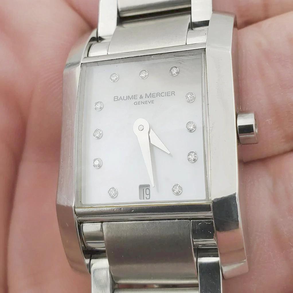 Ladies Baume & Mercier Hampton Stainless Steel Watch with Diamond Mother of Pearl Diamond Dial. (Pre-Owned)