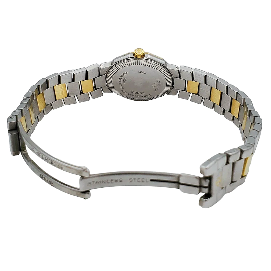 Ladies Baume & Mercier Riviera Two Tone Gold Plated / Stainless Steel Watch with Diamond Dial and Diamond Bezel. (Pre-Owned)