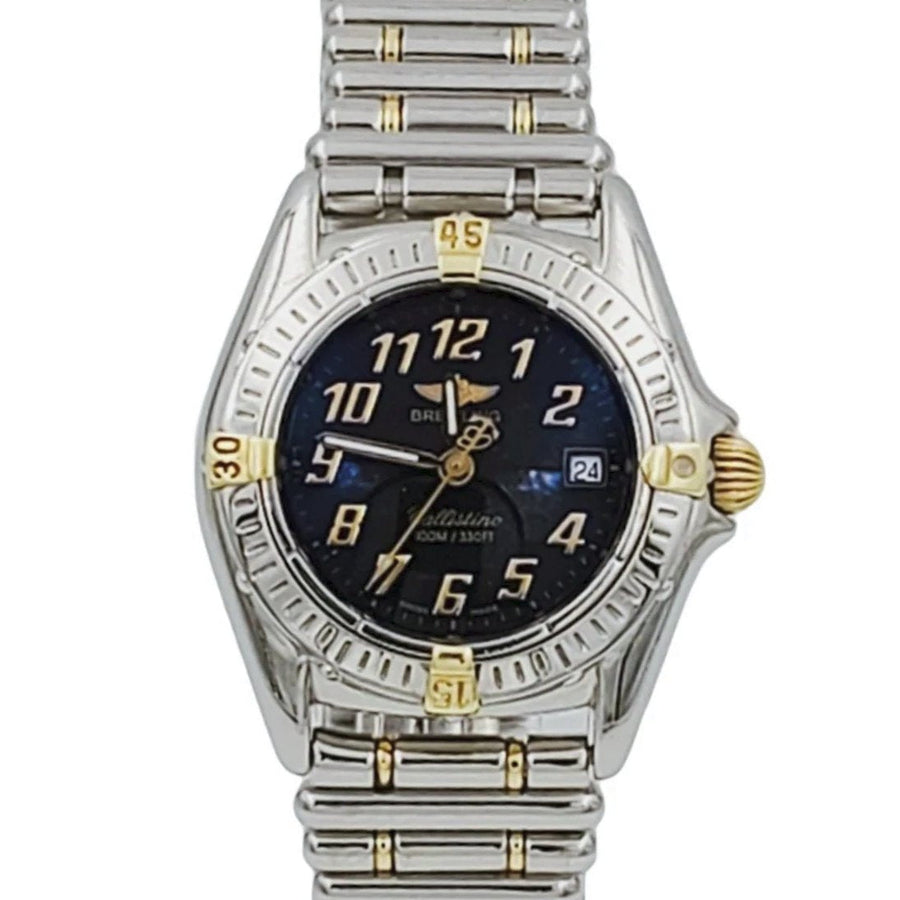 Ladies Breitling 28mm Two Tone Gold / Stainless Steel Watch with Black Dial. (Pre-Owned)