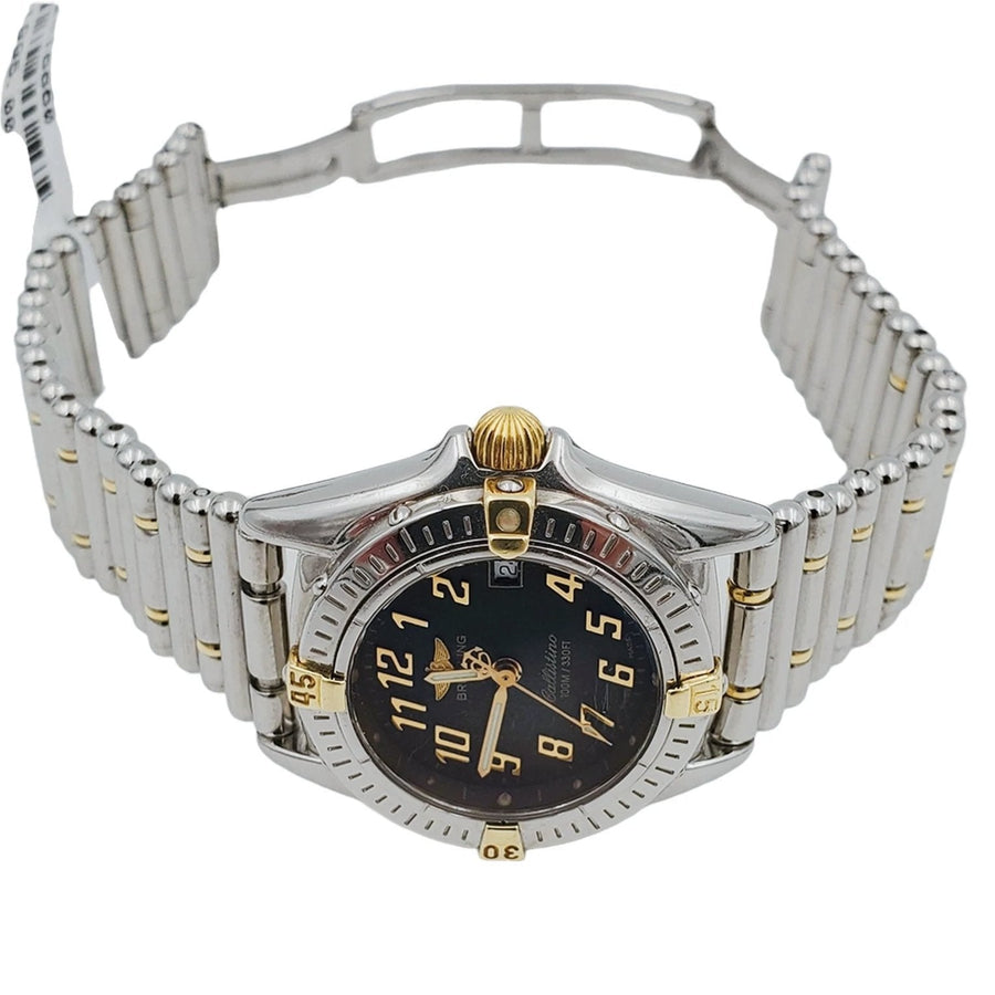 Ladies Breitling 28mm Two Tone Gold / Stainless Steel Watch with Black Dial. (Pre-Owned)