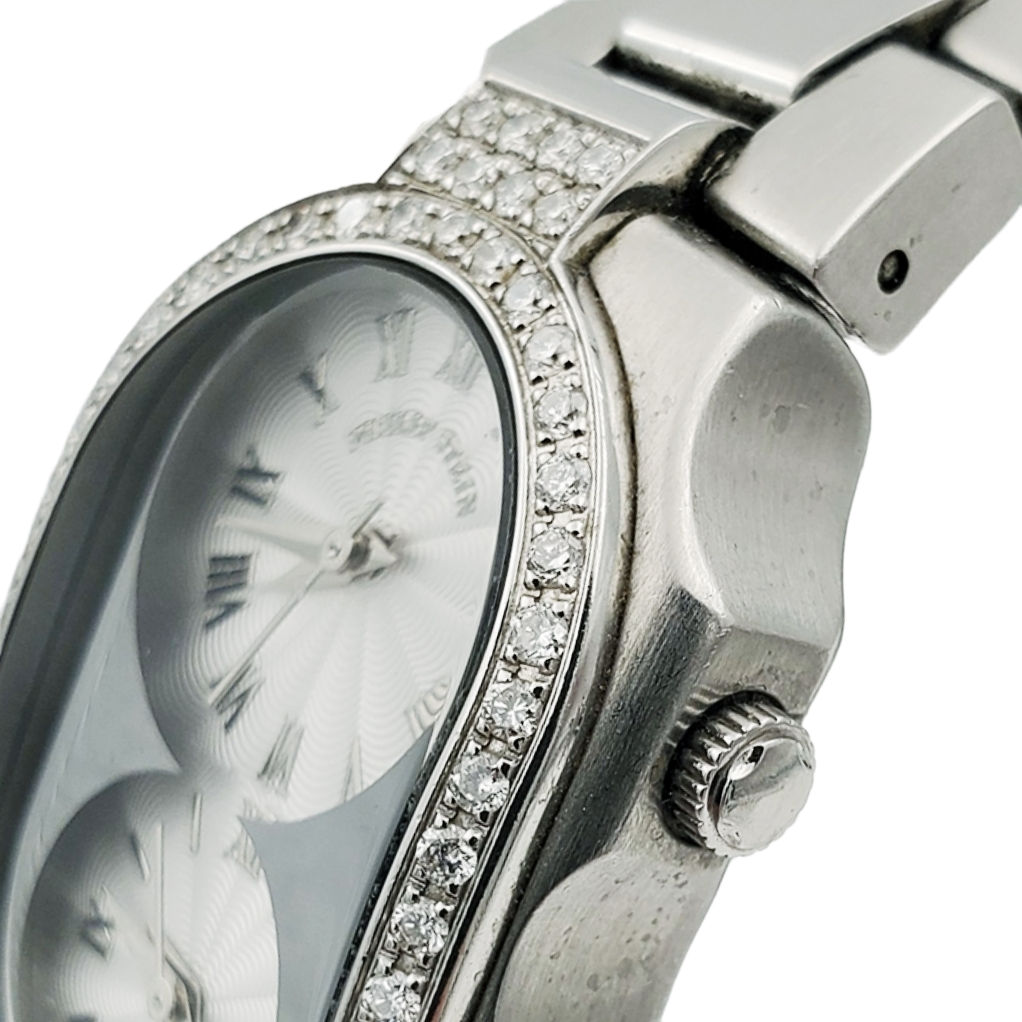 Ladies Philip Stein Teslar Stainless Steel Watch with Diamond Bracelet, Silver Dial and Diamond Bezel. (Pre-Owned)