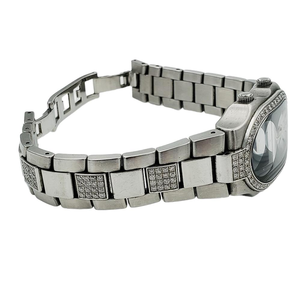 Ladies Philip Stein Teslar Stainless Steel Watch with Diamond Bracelet, Silver Dial and Diamond Bezel. (Pre-Owned)