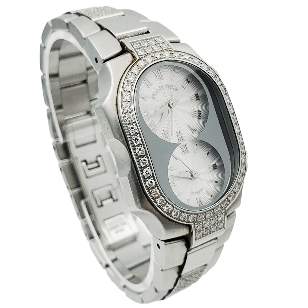 Ladies Philip Stein Teslar Stainless Steel Watch with Diamond Bracelet, Silver Dial and Diamond Bezel. (Pre-Owned)