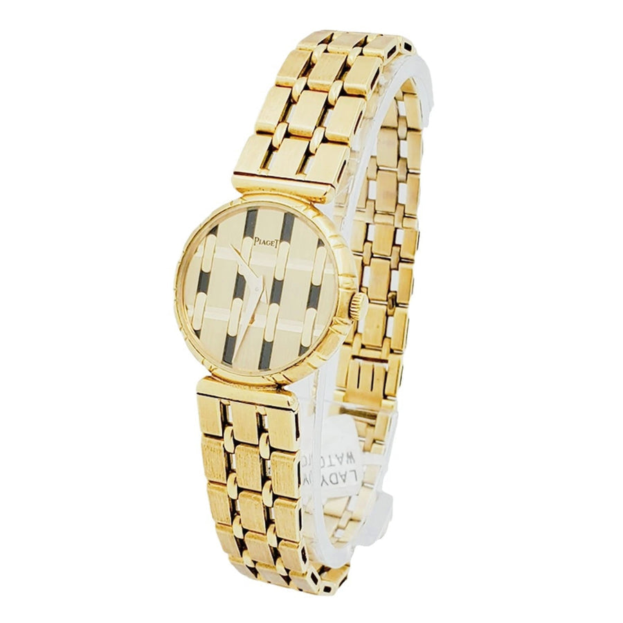 Ladies Piaget Vintage Solid 18K Solid Yellow Gold Band Watch with Gold Dial. (Pre-Owned)