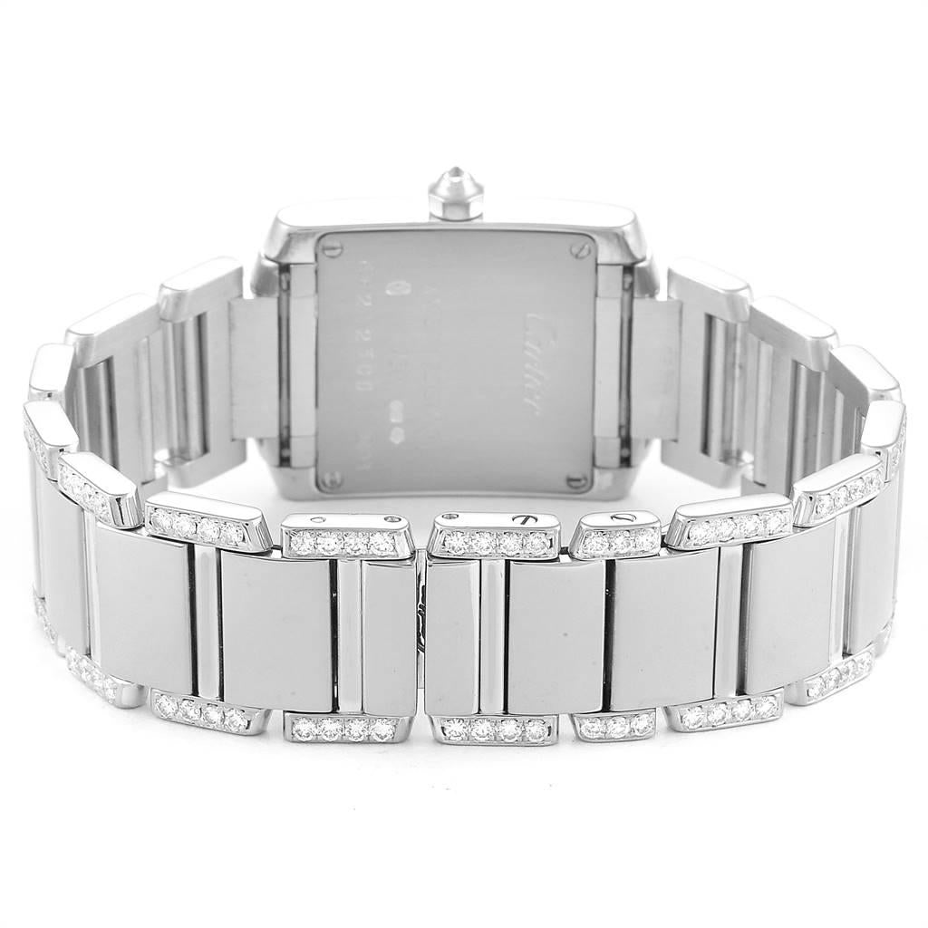 Ladies Small 20mm x 25mm Cartier Tank Francaise Stainless Steel Watch with Diamonds In Polished Finish. (Pre-Owned)