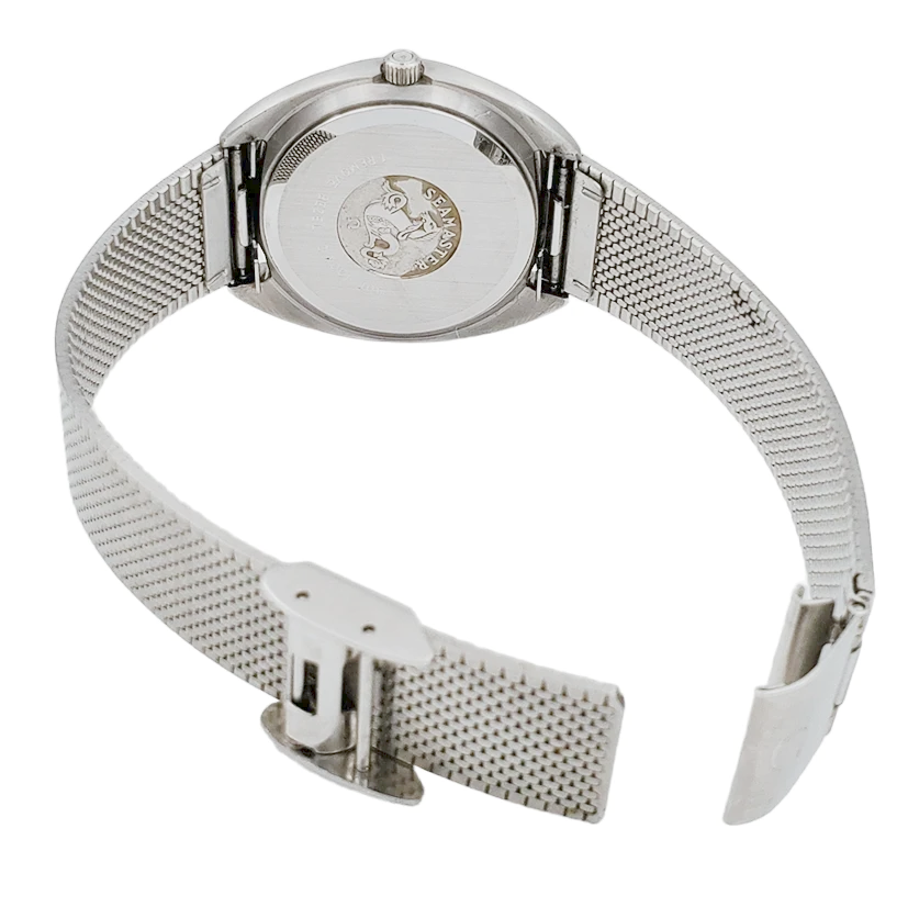 Men's Omega Seamaster 36mm Vintage Stainless Steel Watch with Mesh Band and Silver Dial. (Pre-Owned)