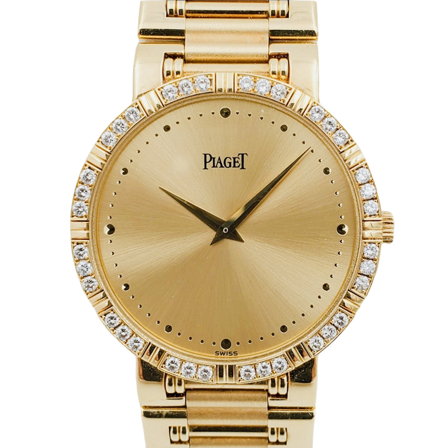 Unisex Piaget Dancer 31mm Vintage Solid 18K Yellow Gold Band Watch with Champagne Diamond Dial. (Pre-Owned)