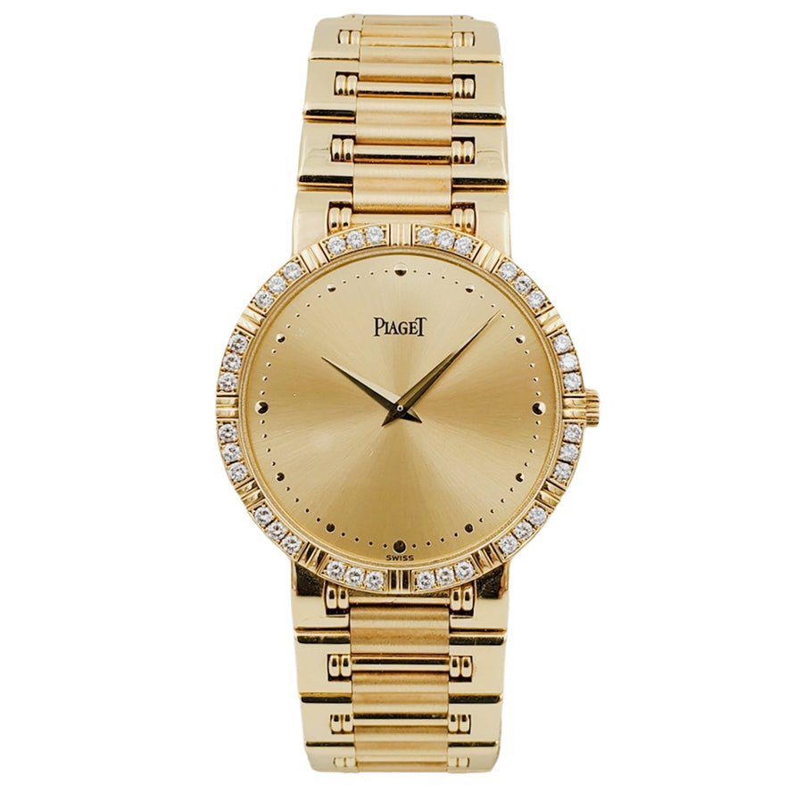 Unisex Piaget Dancer 31mm Vintage Solid 18K Yellow Gold Band Watch with Champagne Diamond Dial. (Pre-Owned)