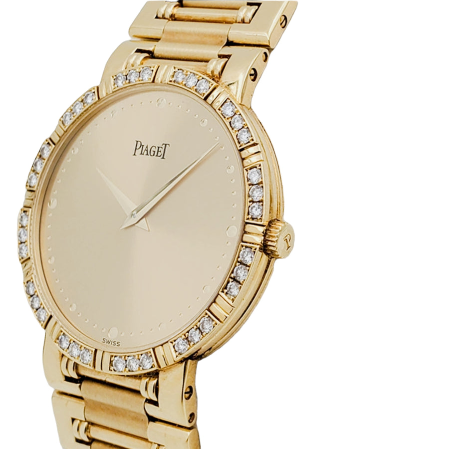 Unisex Piaget Dancer 31mm Vintage Solid 18K Yellow Gold Band Watch with Champagne Diamond Dial. (Pre-Owned)