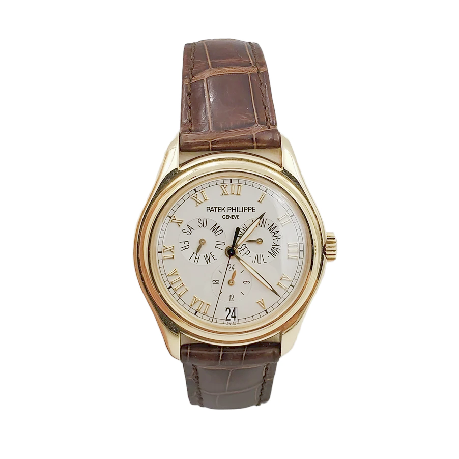 Men's Patek Philippe Complications 18K Gold Yellow Gold Automatic Wrist Watch with Annual Calendar. (Pre-Owned Model 5035)