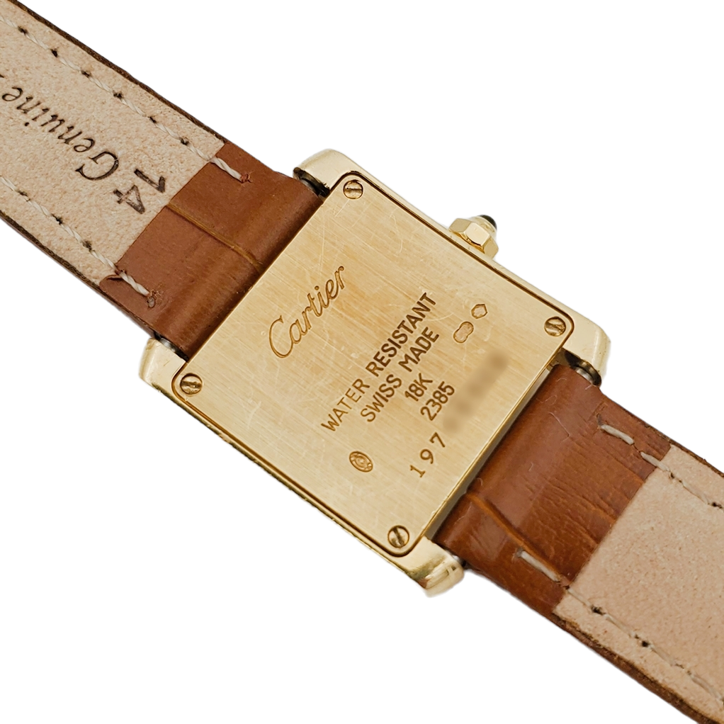 Ladies Medium Cartier Tank Francaise 18K Yellow Gold Watch with White Dial Roman Numerals. (Pre-Owned)