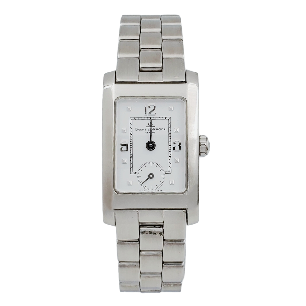 Ladies Baume & Mercier Hampton Stainless Steel Watch with White Chronograph Dial. (Pre-Owned)