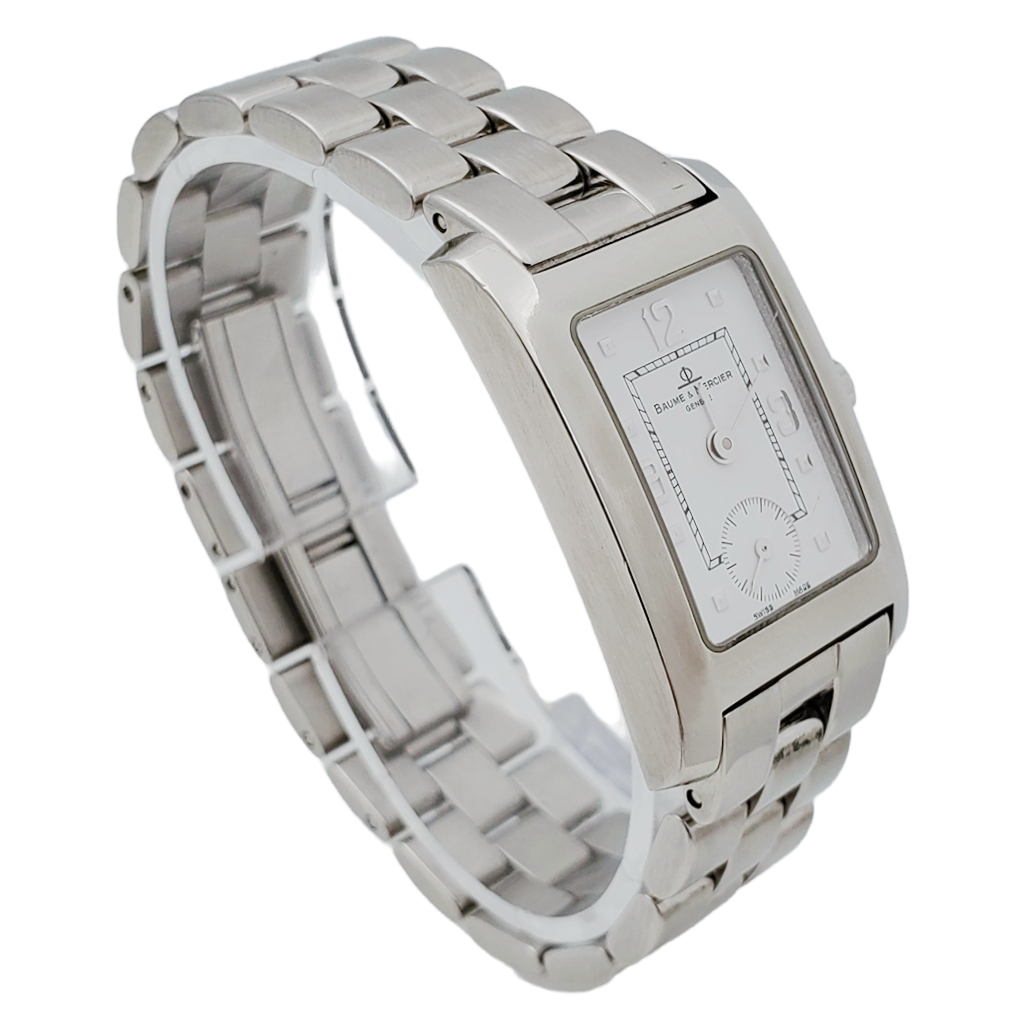 Ladies Baume & Mercier Hampton Stainless Steel Watch with White Chronograph Dial. (Pre-Owned)