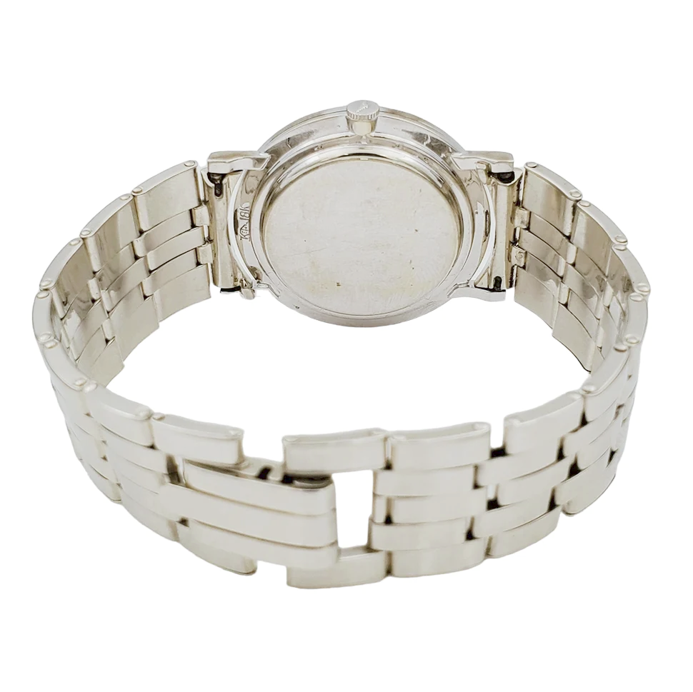 Men's Longines Vintage 32mm Watch with 14K White Gold Band, Egg Shell Dial and 18K White Gold Diamond Bezel. (Pre-Owned )