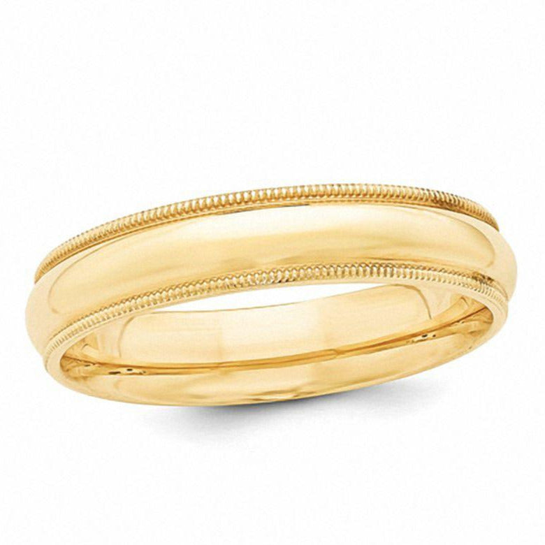 Men's Milgrain 14k Yellow Gold (6mm) Wedding Band.