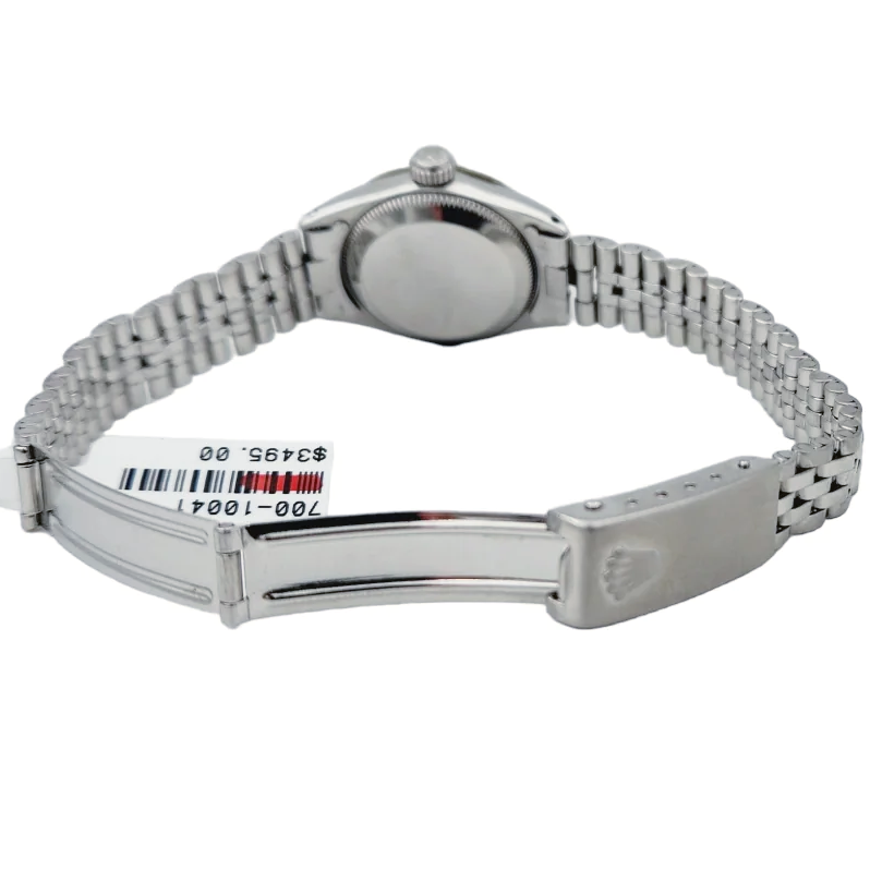 Ladies Rolex 26mm DateJust Stainless Steel Watch with White Dial and Fluted Bezel. (Pre-Owned)
