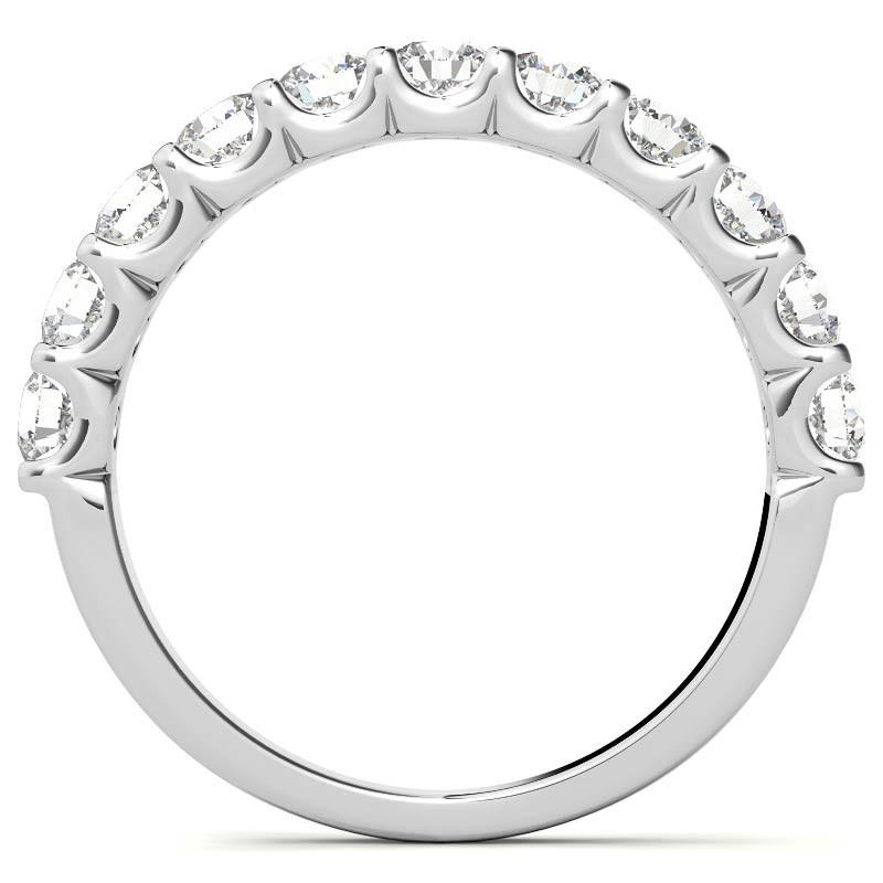 1.10 CT (SI Color H/I) 2.7g - 14K White Gold 10 Stone Diamond Anniversary Band.