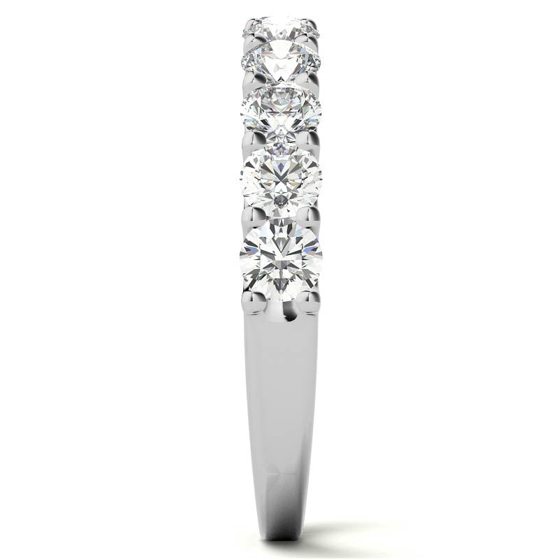 Woman's 14K White Gold 11 Stone 1.10 CT (SI Color H/I) 2.1 GR Diamond Anniversary Band. (Size: 6.5)