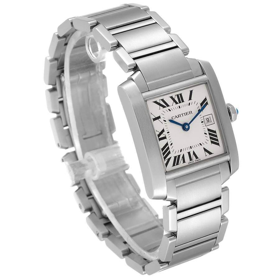 Ladies Medium Cartier 25mm Tank Francaise Stainless Steel Watch In Polished Finish. (Pre-Owned)