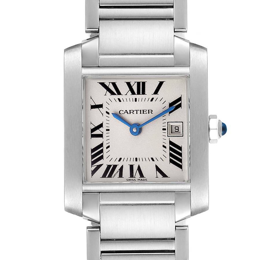 Ladies Medium Cartier 25mm Tank Francaise Stainless Steel Watch In Polished Finish. (Pre-Owned)