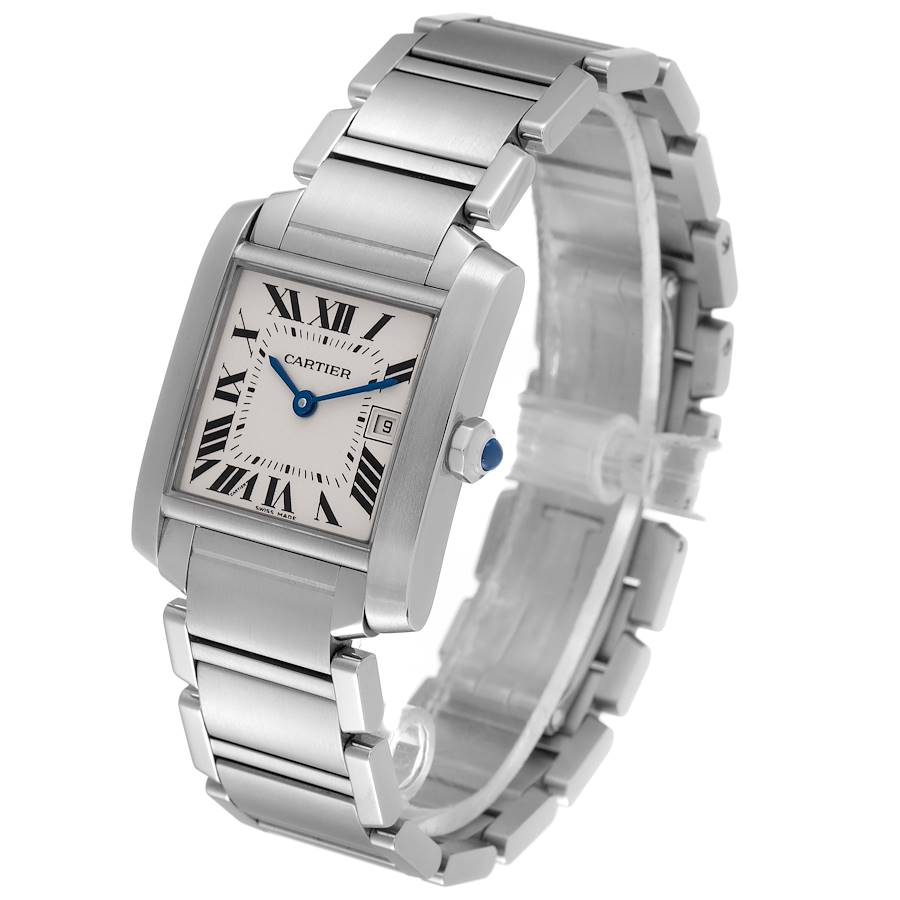 Ladies Medium Cartier 25mm Tank Francaise Stainless Steel Watch In Polished Finish. (Pre-Owned)