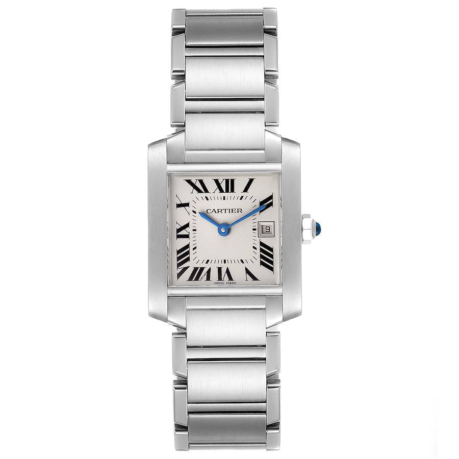 Ladies Medium Cartier 25mm Tank Francaise Stainless Steel Watch In Polished Finish. (Pre-Owned)