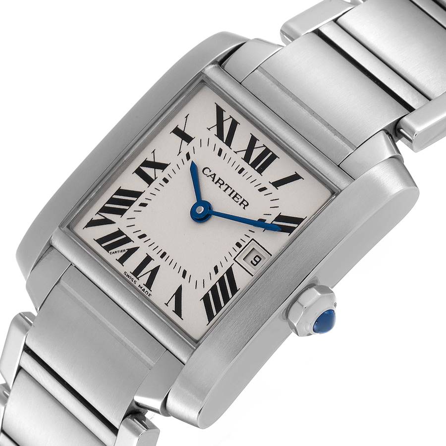 Ladies Medium Cartier 25mm Tank Francaise Stainless Steel Watch In Polished Finish. (Pre-Owned)