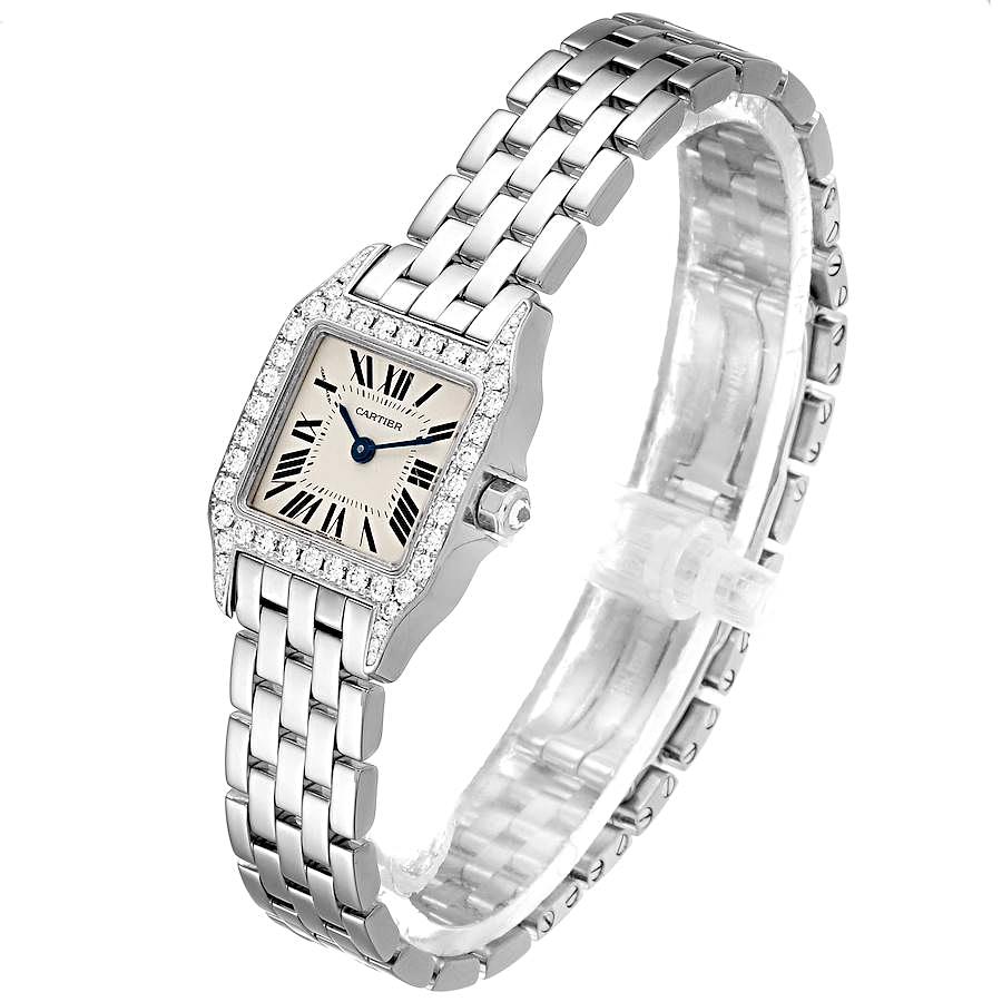 Ladies Medium Cartier Panthere Watch with 1.00 CT Custom Diamond Bezel and Lugs In Polished Finish. (Pre-Owned W25065Z5)