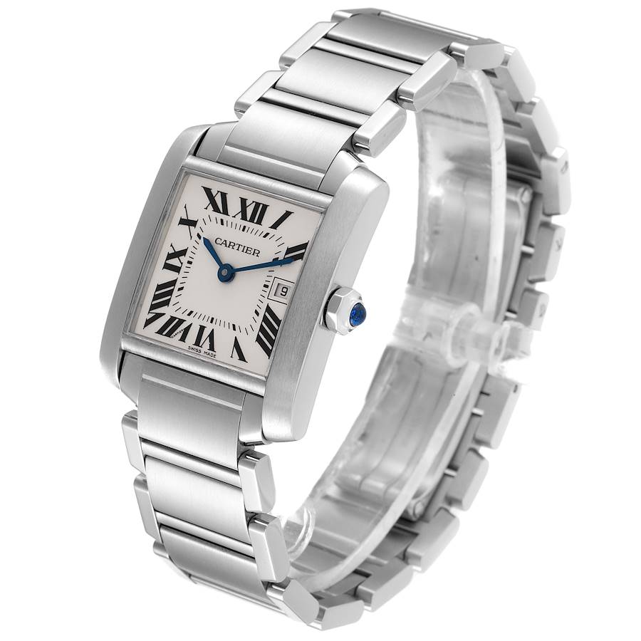 Ladies Medium Cartier 25mm Tank Francaise Stainless Steel Watch In Polished Finish. (Pre-Owned)