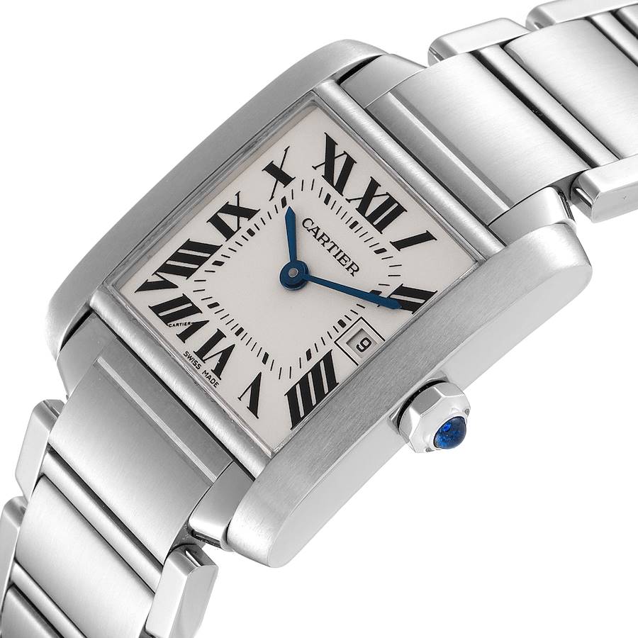 Ladies Medium Cartier 25mm Tank Francaise Stainless Steel Watch In Polished Finish. (Pre-Owned)